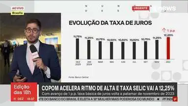 Copom eleva Selic para 12,25% ao ano e prevê novos aumentos de 1 ponto percentual em janeiro e março